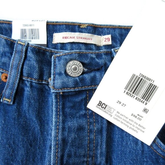 NWT Levi's Ribcage Straight Ankle in Georgie Super High Rise Crop Jeans 29 - Picture 3 of 5